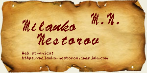 Milanko Nestorov vizit kartica